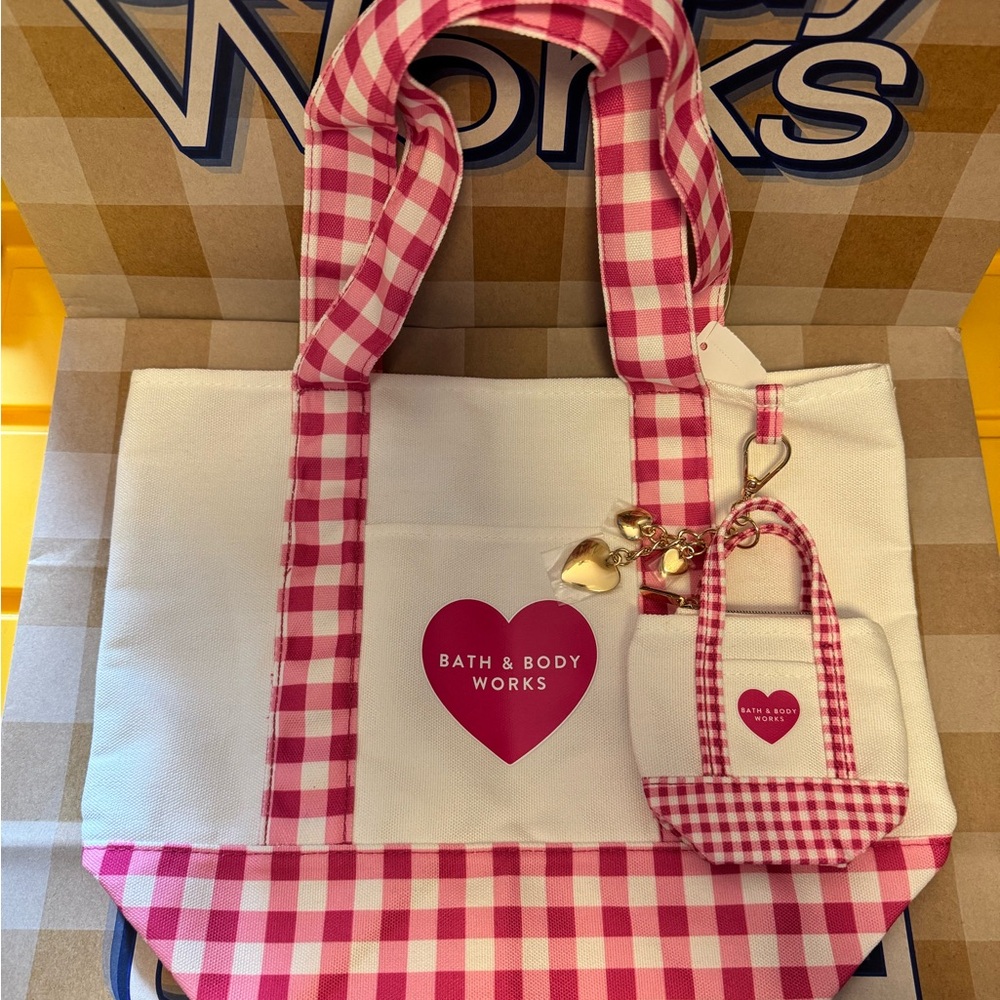 Bath & Body Works Pink Gingham Tote